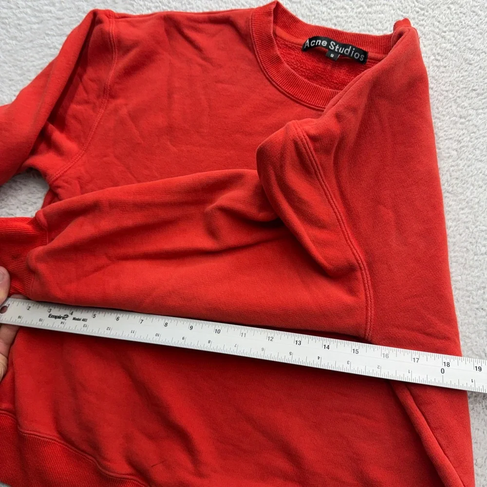 Acne Studios Dramatic Moh Red Mohair Wool Blend Face Patch Sweater Size S